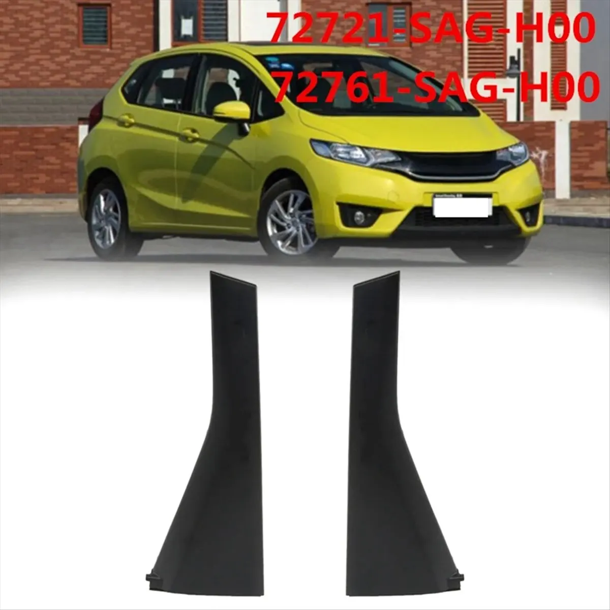 Compatible Car Left Rear Door Outer Pillar Garnish Trim Panel C-Pillar Panel for Honda FIT JAZZ GD1 GD3 2003-2008 72761-SAG-H00