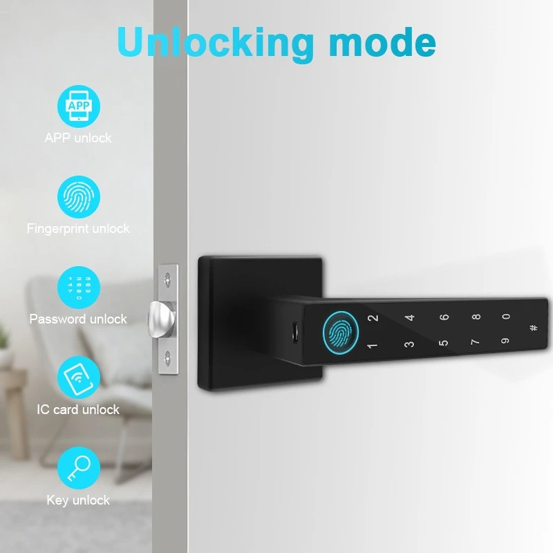 Smart Fingerprint Lock Home Door Password Wooden Door Bedroom Smart Lock Home Tuya Smart Door Lock