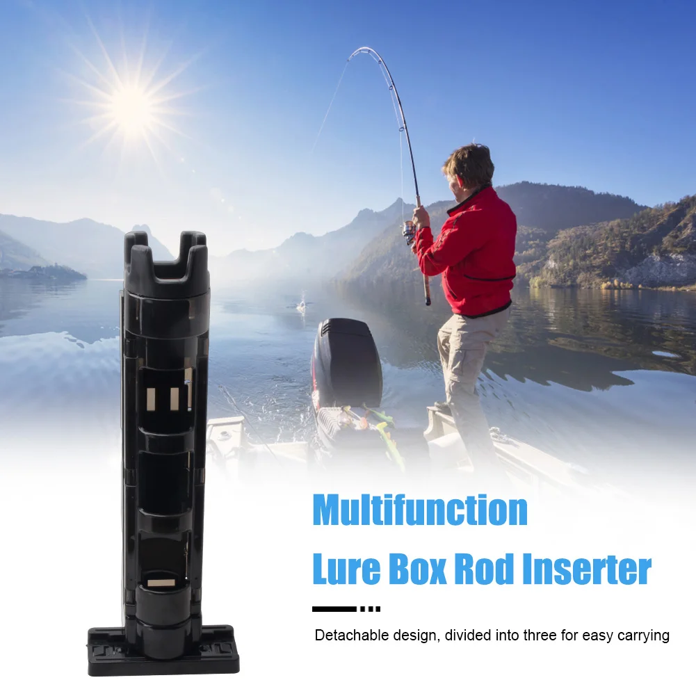 Scatola da pesca in plastica Porta canna da pesca Scatola da pesca multifunzionale Supporto per canna Scatola da pesca Scatola portaoggetti per asta Supporto per asta