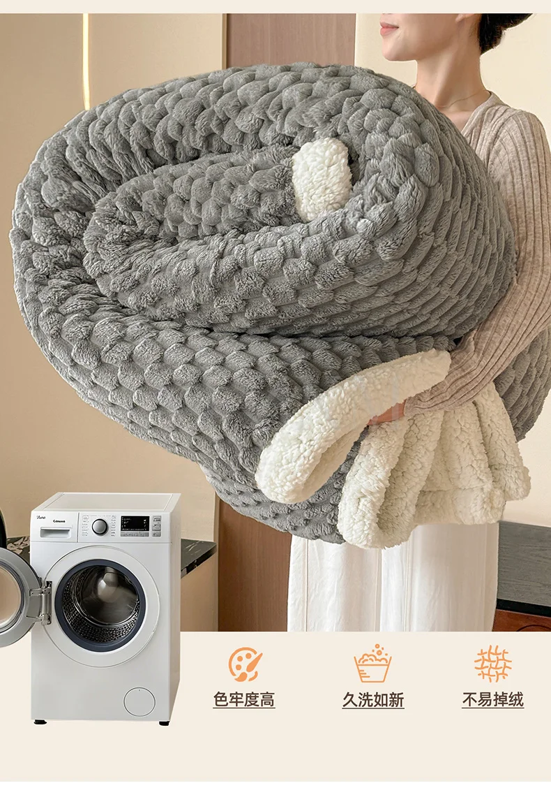 Thick Turtle Velvet Warm Autumn Winter Blankets for Bed Fluffy Soft Double Layer Plush Blanket Grade A Sherpa Fleece Sofa Throw