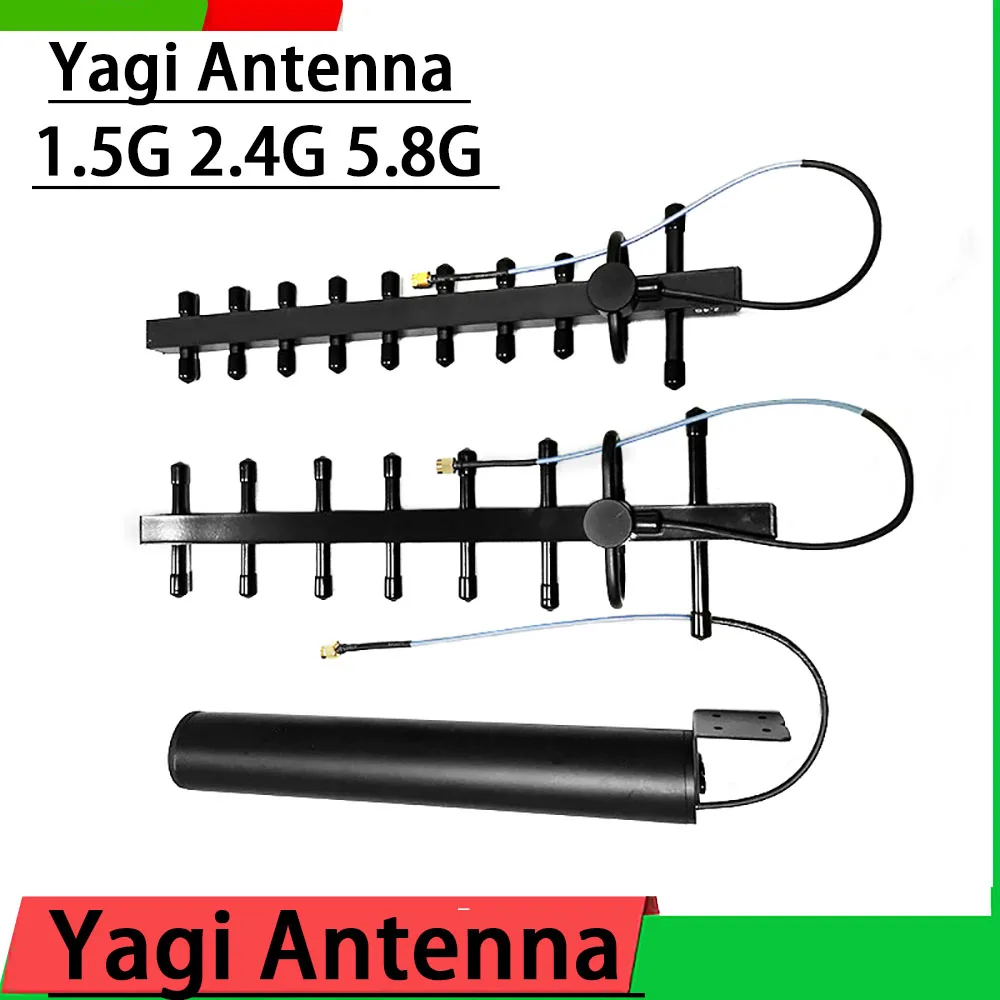 Antena Direcional do Ganho Alto da Antena 12db 10db de 1.5g 2.4g 5.8g Yagi para o Roteador Wifi Gps Beidou Uav Drone Presunto Amplificador de Rádio