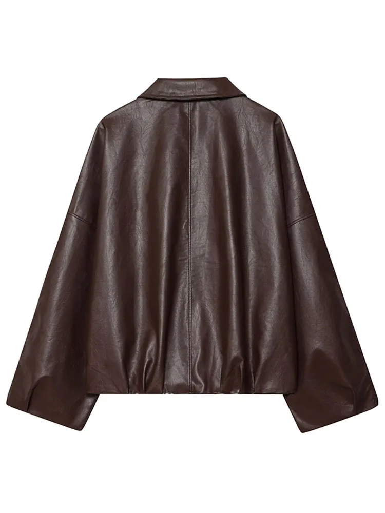 HH Female Spring Fashion Long Sleeves Jackets Solid Turn-Down Collar Pockets Belt Decoration Zipper Women High Street Short Coat