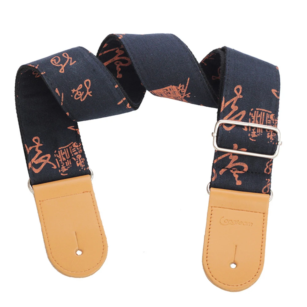 

Cotton and Linen Guitar Shoulder Straps with Heads Accessories Electric Chinese Style Belt