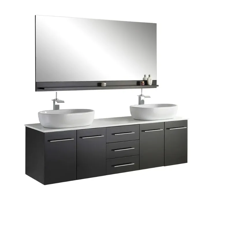 

Modern Furniture Wall Mounted 1800mm Double Washbasin Bathroom Cabinets