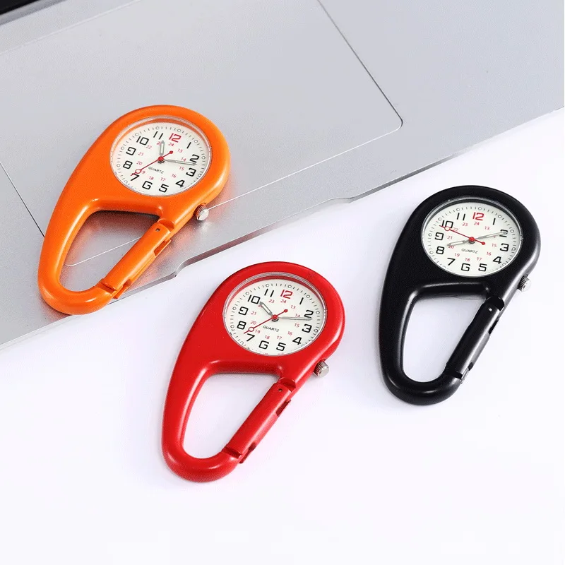 Caribinated Quartz Watch with Belt Clip Sports Watch Clip On Backpack Watch Pocket Watch Doctors Nurses Paramedics Chefs Sports