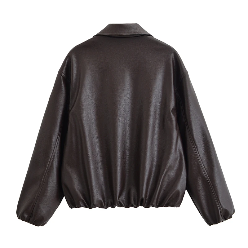 Veste en simili cuir pour femme, nouvelle mode automne-hiver 2021, veste en simili cuir pour femmes, vêtements décontractés et chics pour dames