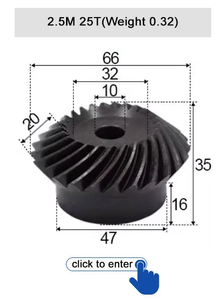 45 # Stahl-Spiralkegelradgetriebe, 2M, 15T bis 60T, Modul 1:4, 90 Grad Differentialgetriebe, gleicher Übersetzungsverhältnis, Durchmesser 8mm bis 12mm, Loch – Detail 18
