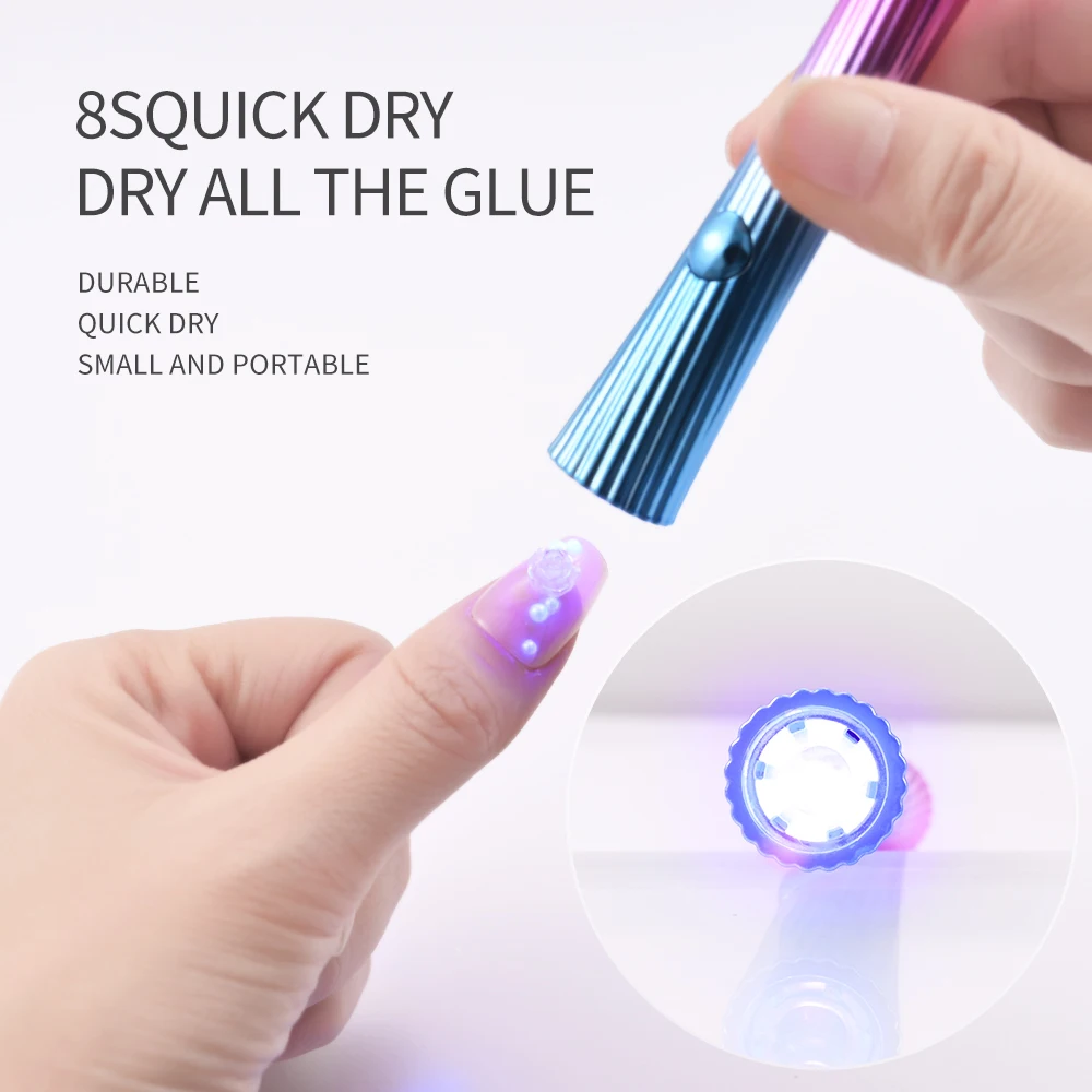 Mini Handheld UV LED-nagellamp met diamanten Draagbare nageldroger voor het uitharden van gellak met display-manicuremachine