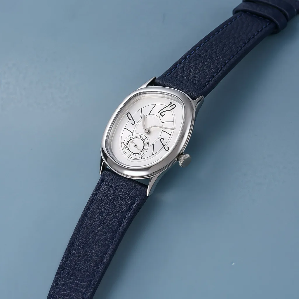 Innovative Series of Special Shaped Quartz Watches with Miyota Movement 32mm Dial with Genuine Leather Strap and Steel Case
