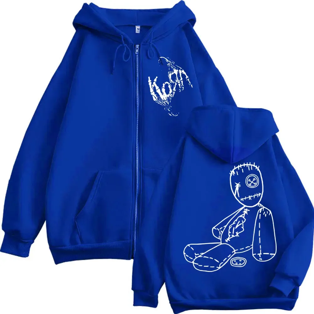 Limitierte Korn Rock Band Merch-Kapuzenpullover mit Reißverschluss, Musikalbum-Issues-Print, Sweatshirts mit Reißverschluss für Männer und Frauen, hochwertige modische Pullover – Detail 7
