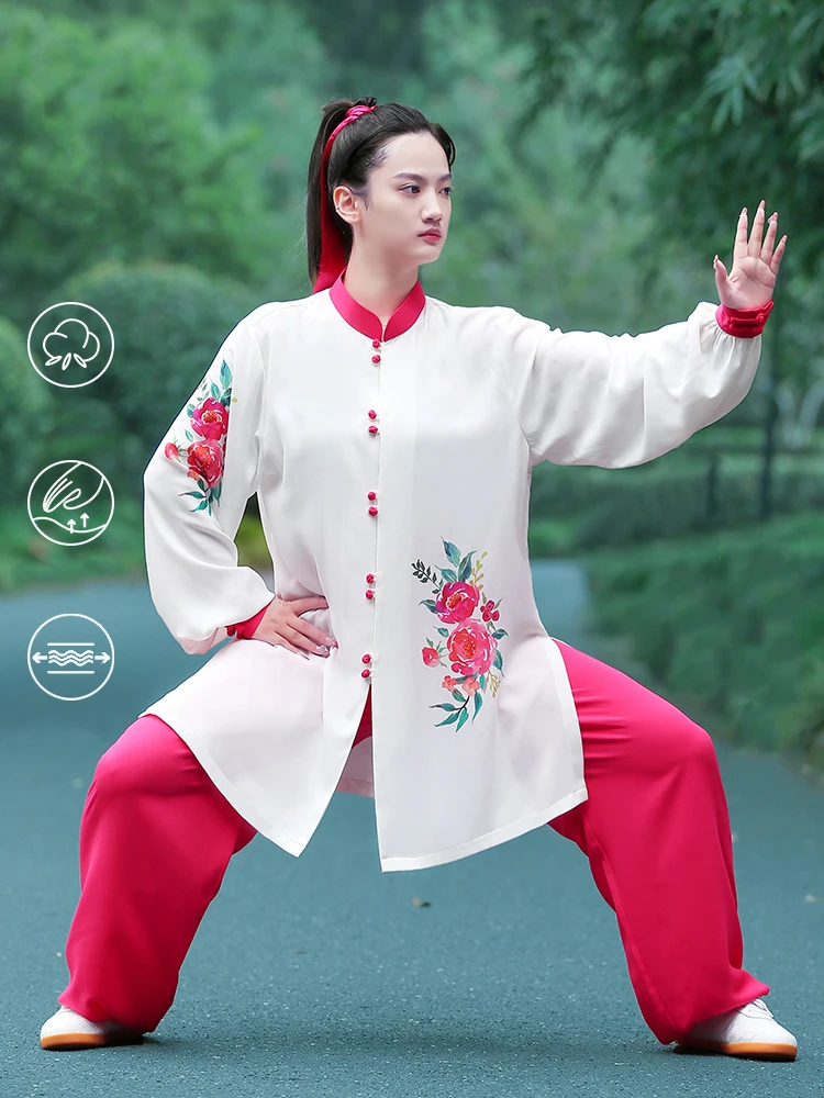 

Tai Chi Suit Kung Fu Uniforms Women Girl Martial Arts Performance Wear Handmade Wrinkle-free Competition Performance Elegant