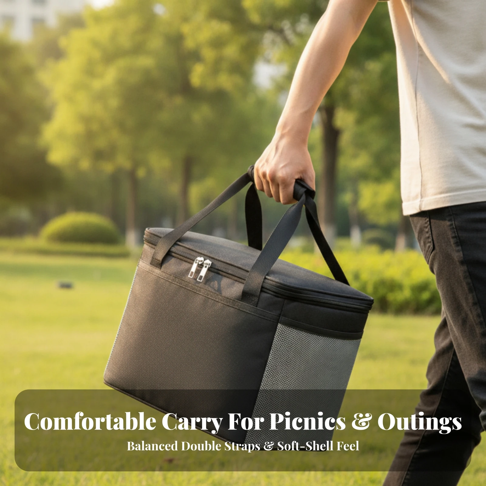 Insulated Cooler Bag Portable Soft Cooler Bag Compact Sturdy for Commuters, Picnics, Travel