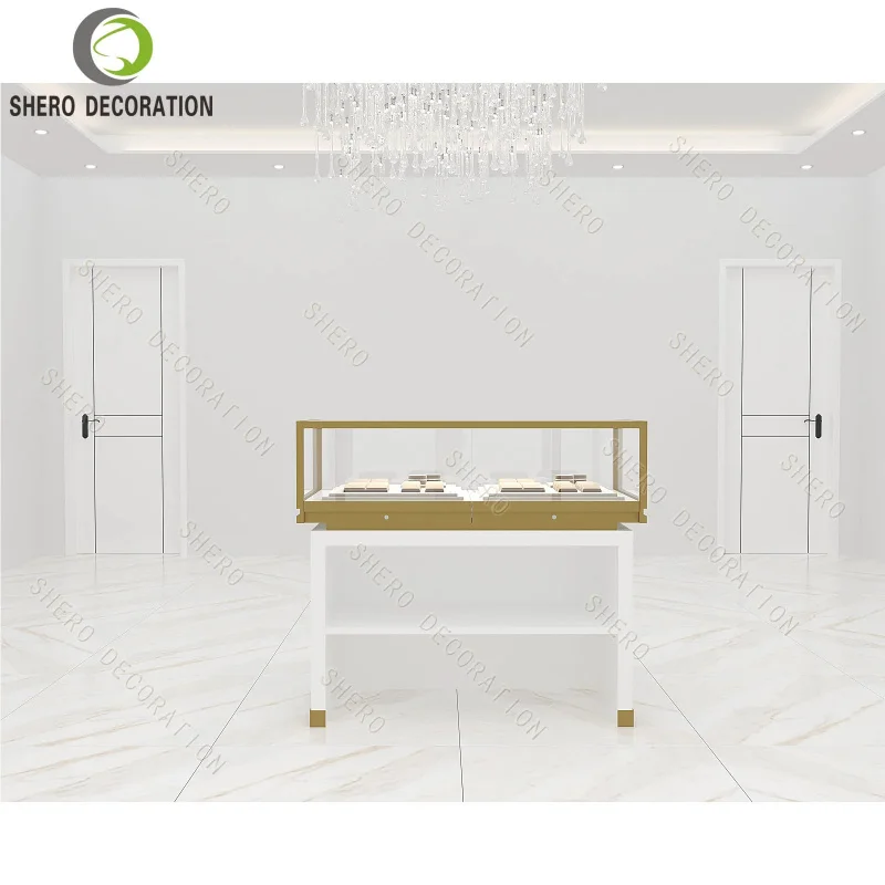 custom.Customized Jewelry Display Cabinet LEDIlluminated Tempered Glass Jewelry Display Cabinet Suitable high-end reta