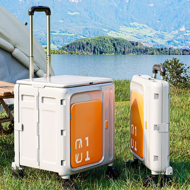 

Прочная портативная складная тележка большой вместимости для кемпинга с телескопической ручкой для путешествий, пикников и перевозки закусок в автомобиле