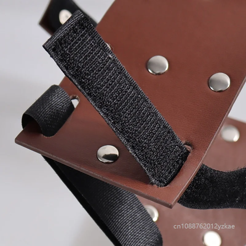 Steampunk Brown Faux Leather Full Face Mask Retro Rivet Design Halloween Cosplay Costume Party Role Play Stage Accessory 2026 4