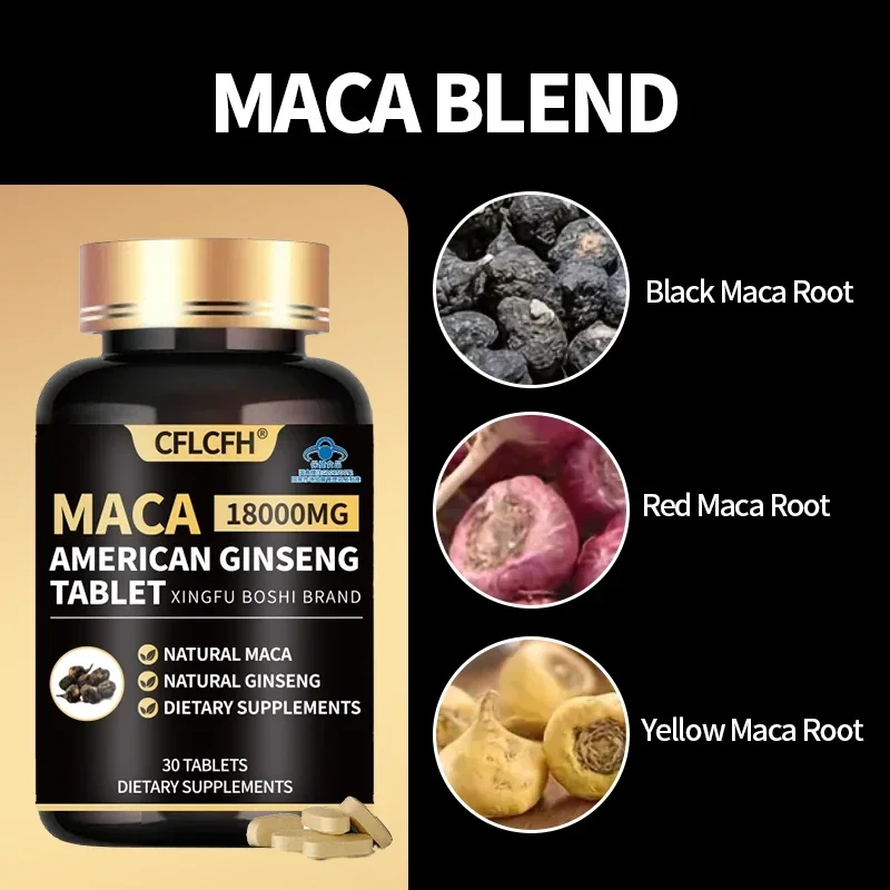 150 compresse Maca Ginseng supplemento 18000MG Tablet integratori alimentari per la salute resistenza muscolare supporto per la vitalità di massa