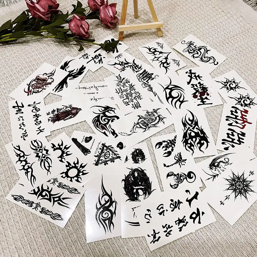 30 Pcs Realistic Temporary Tattoos, Waterproof Long Lasting Fake Tattoo Stickers for Arm Ankle Chest, Party Decoration