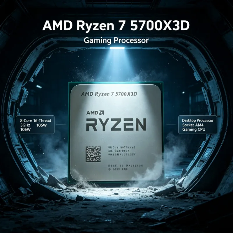 AMD Ryzen 7 5700X3D Desktop Computer CPU Processor 8-Core 16-Thread 3.0GHz Up to 4.1GHz 105W AM4 DDR4