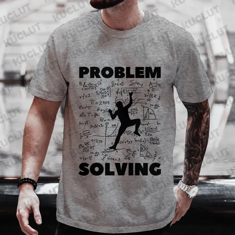 Rock Climbing T Shirt for Women Men Bouldering Tee Problem Solving Math Top Sport Climber T-shirt Short Sleeve Loose Clothing