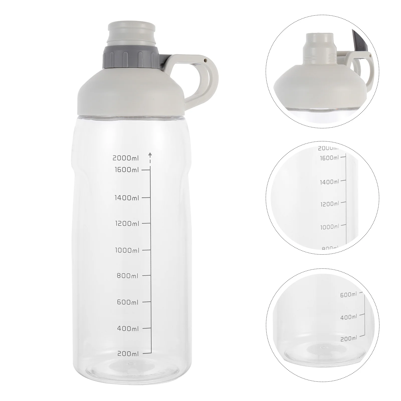 

1pc Outdoor Sports Bottle 2L Large Capacity Fitness Water Jug Portable Water Container With Scale For Gym Daily Use