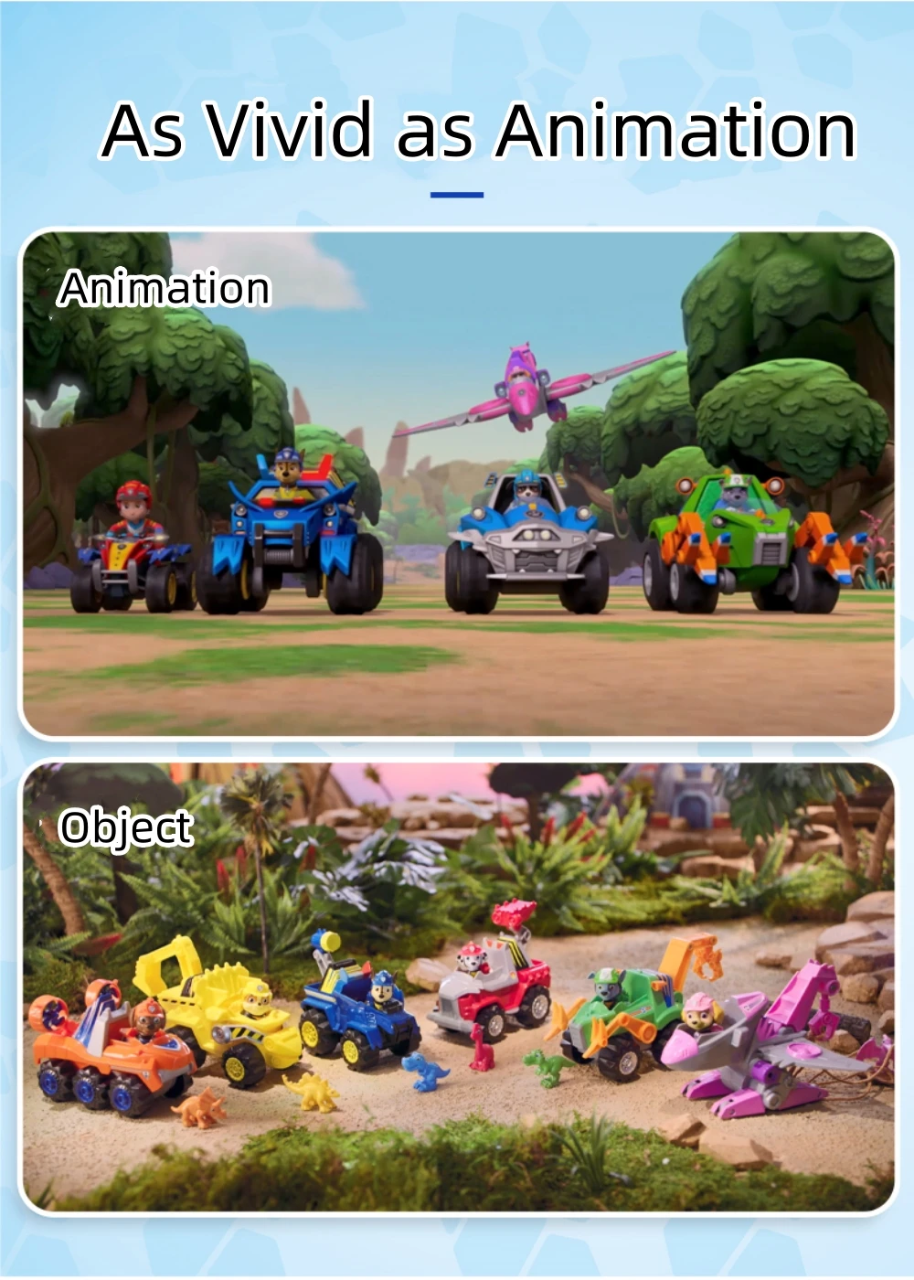 enuine PAW Patrol Dino Rescue Chase Deluxe Rev Up Vehicle with Mystery Dinosaur Figure Patrulla Canina Children Toys Gift Doll