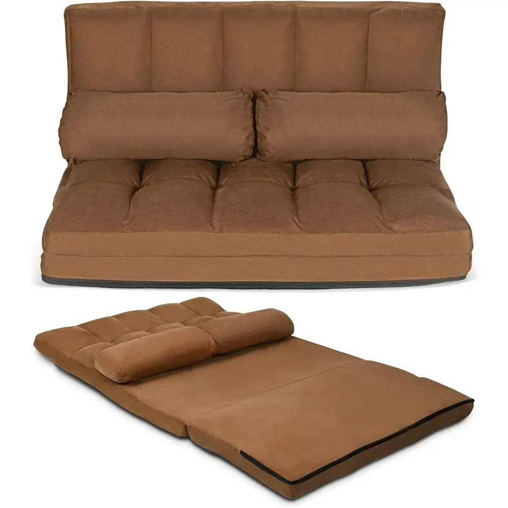 

Регулируемый диван-кровать с 6 положениями регулировки, обтянутый замшевой тканью, игровой реклайнер для взрослых (коричневый)