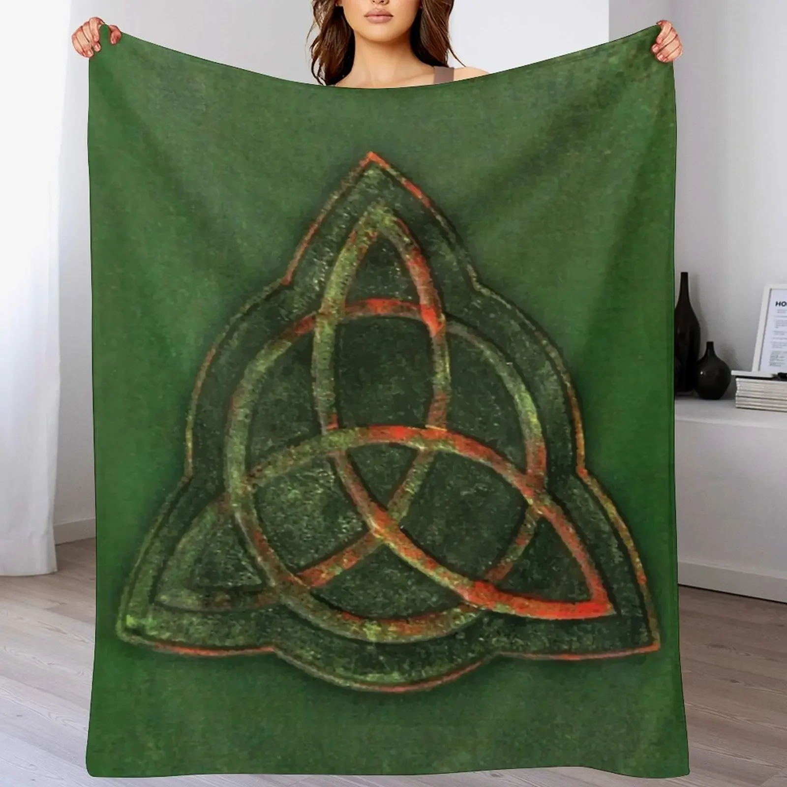 

Book of Shadows - Charmed Triquetra Design Throw Blanket Warm Flannel Blanket for Couch Chair Bedroom