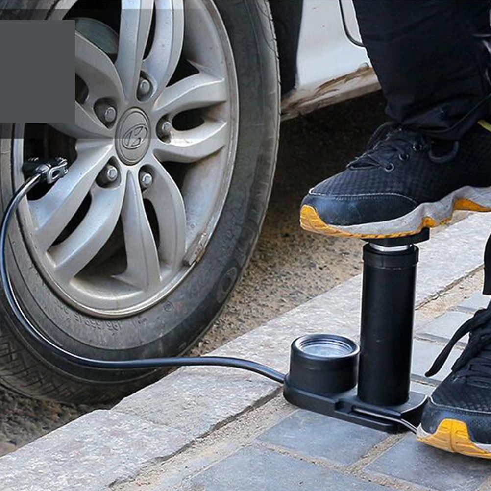 

Mini Portable High Pressure Tire Floor Pump Black Compact Lightweight Bike Foot Activated Inflator Air Pump Accessory