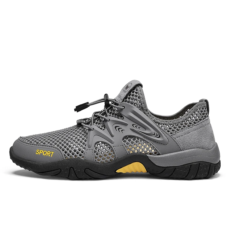 

2026 New Men Hollow Out Mesh Sports Shoes Quick-Dry Anti-slip Sole Outdoor Trekking Beach Wading Casual Walking Sneakers