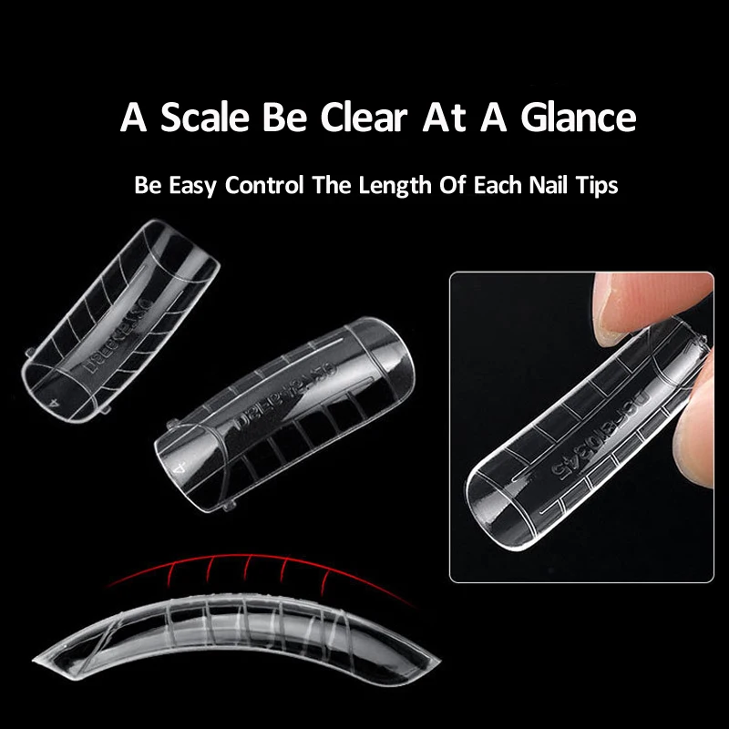 120Pcs Extension Gel Nail Forms Molds With Scale Builder Coffin Nail Fake Tip For Gel Manicure Nail Art Design Salon DIY At Home