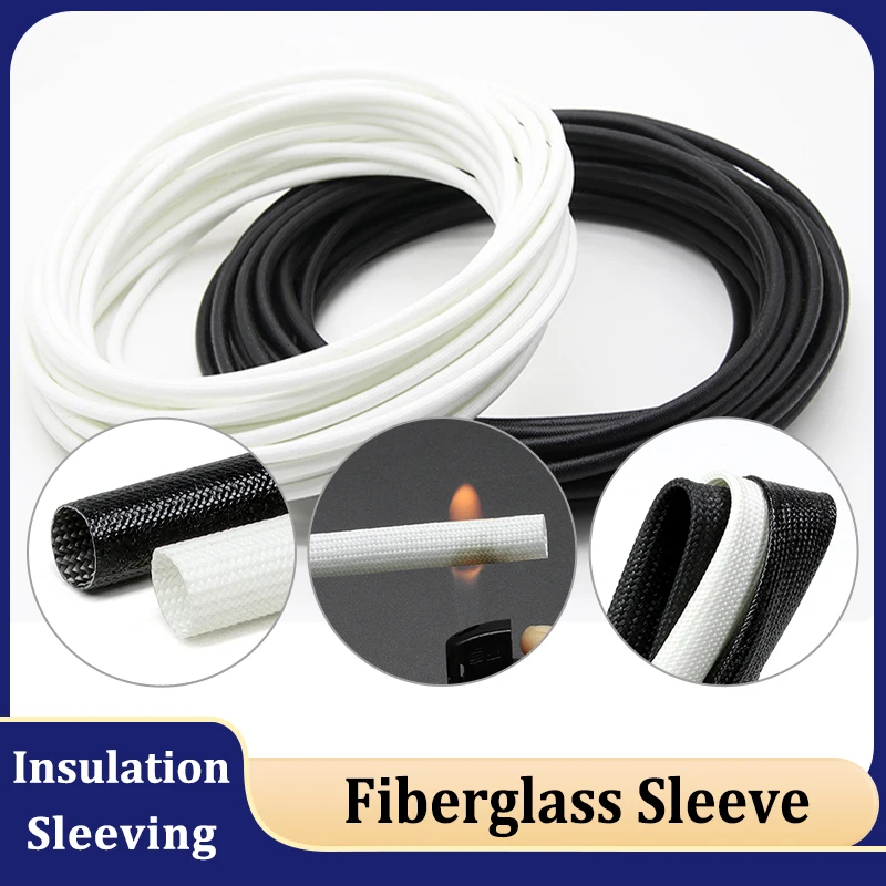 Fiberglass Sleeve 1mm ~ 25mm Silicone Resin Coated Glass Fiber Insulated Flame Retardant 200Deg.C High Temperature Wrap Sleeving