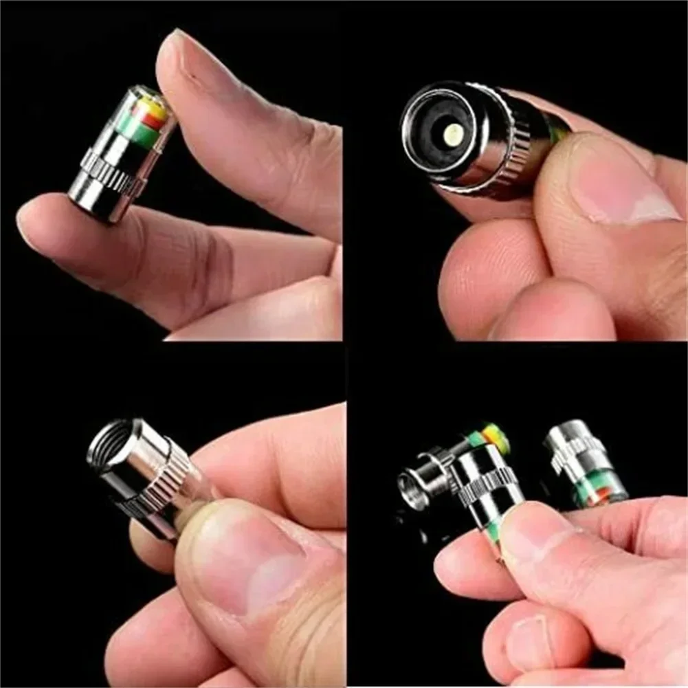 8Pcs Car Tire-Pressure Indicators Valve //Car-Tire Pressure Monitor Valves Cap W/Sensor Indicator 3-Color Eye