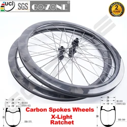 1180g X- Light 700c Carbon Spokes Disc Wheels GOZONE R280C Ratchet Centerlock Normal/ Ceramic Shim / Sram XDR Road Bike Wheelset