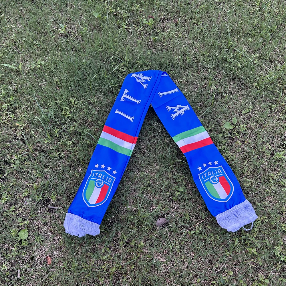 (SKY FLAG) Italien-Schal 13*140cm Doppelt bedruckter Italien-Flaggen-Schal, Fußball, Italien, italienische Nationalflagge, Sport-Dekoration – Detail 3