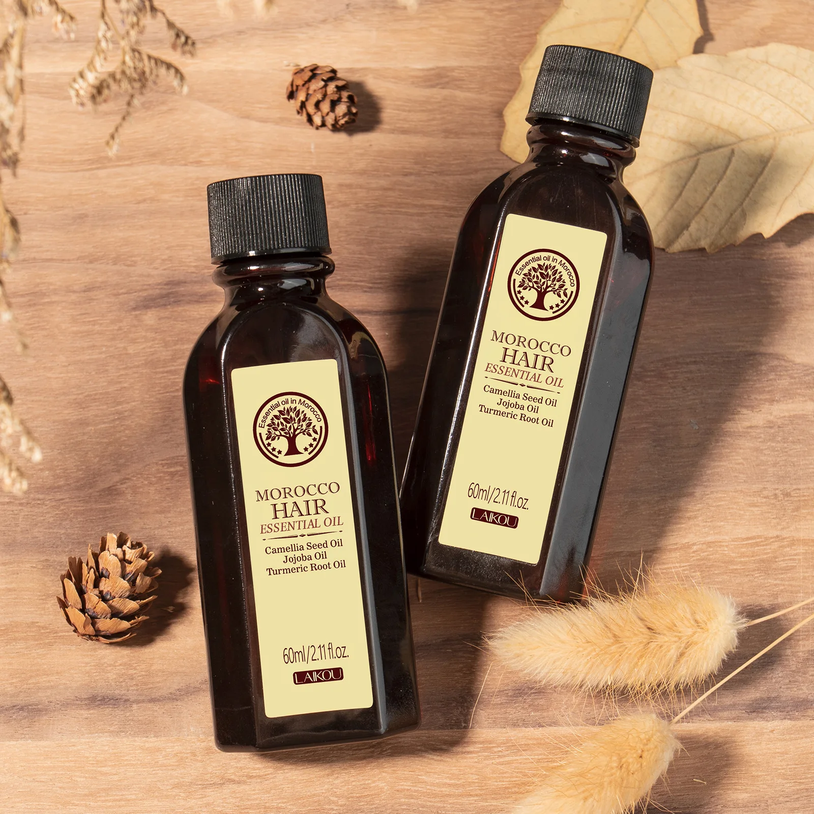 Laikou Morocco Hair Essential Oil 60ml Repair Damaged Hair Anti Frizz Nourishing Smoothing Argan Oil For All Hair Types