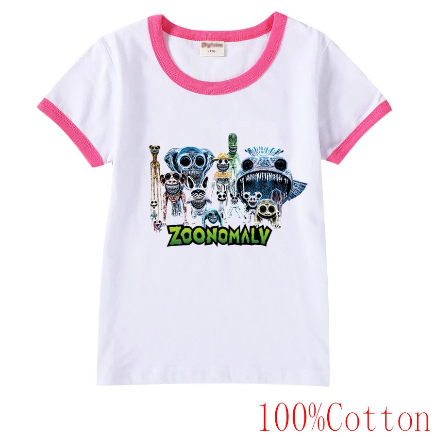 ZOONOMALY Kids Clothes Summer Boys Girls Baby Cartoon Casual Tops Children Short Sleeve T-Shirt Harajuku Tees 2-16Years