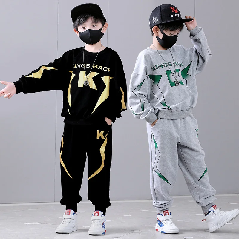 Boys Sweatshirts +Pants Kids Suits 2PCS/Set Cotton 2024 Dazzling Spring Autumn Cotton Tracksuit Sport Christmas Gift Children Cl