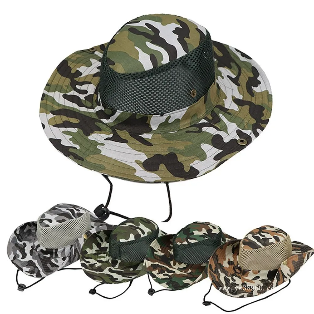 Camouflage Bucket Hat Summer Men Military Tactical Hats Outdoor Hunting Hiking Fishing Camping Fisherman Cap Jungle Invisible