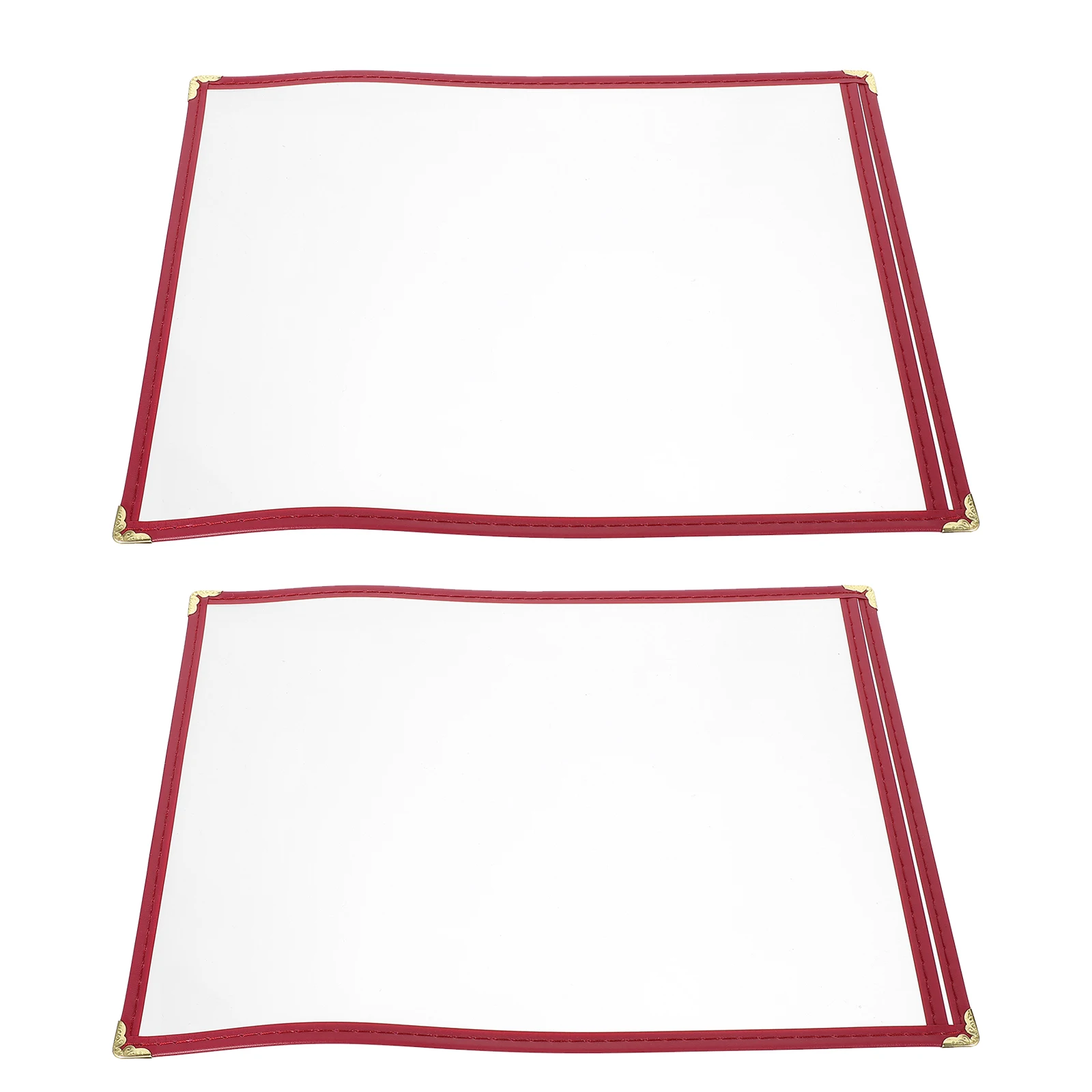 

2pcs Pvc Menu Cover Restaurant Menu Covers Transparent Price List Paper Insert Recipe Holder For Hotel Bar Reusable Water