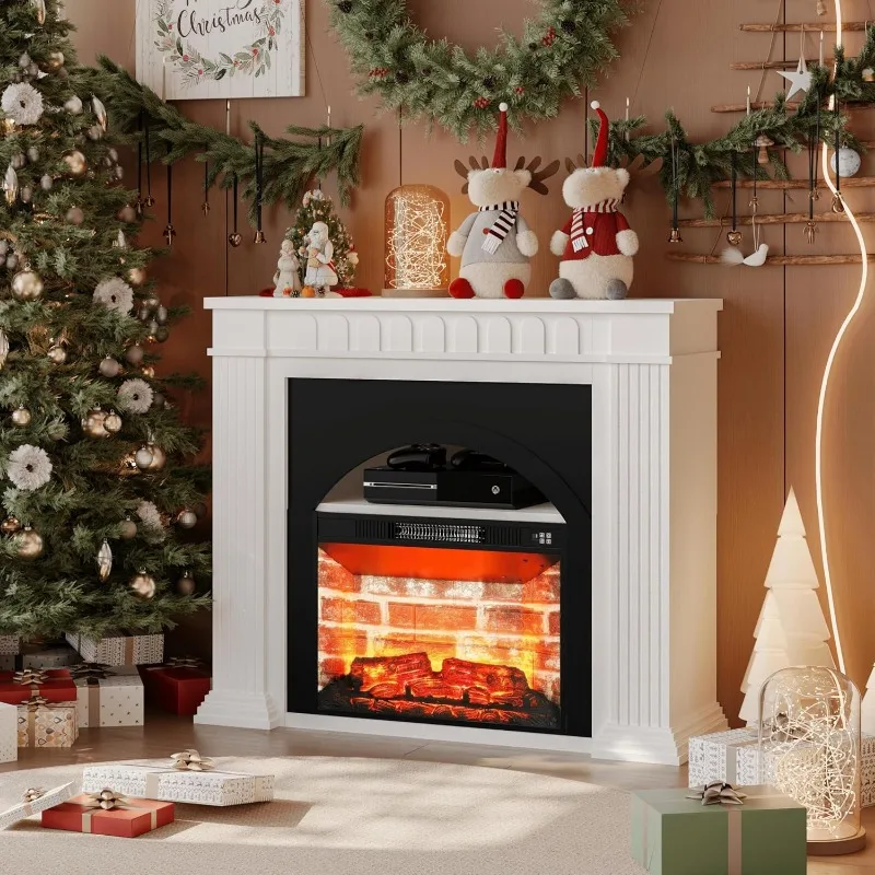 Electric Fireplace with Mantel - 44