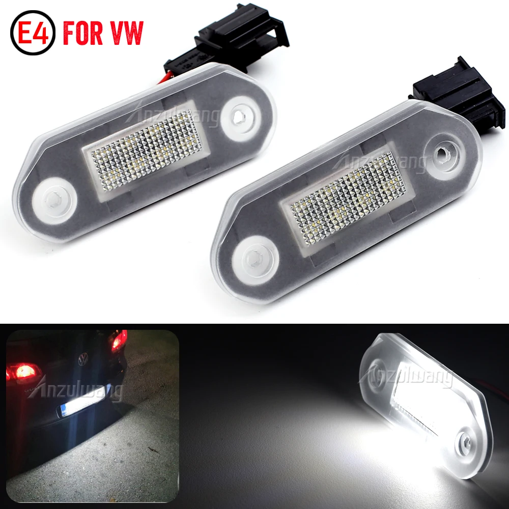 1 Pair LED Car License Number Plate Light Lamp Bulbs Auto Illumination Licence Plate Parts For VW Golf MK3 For Skoda Octavia I