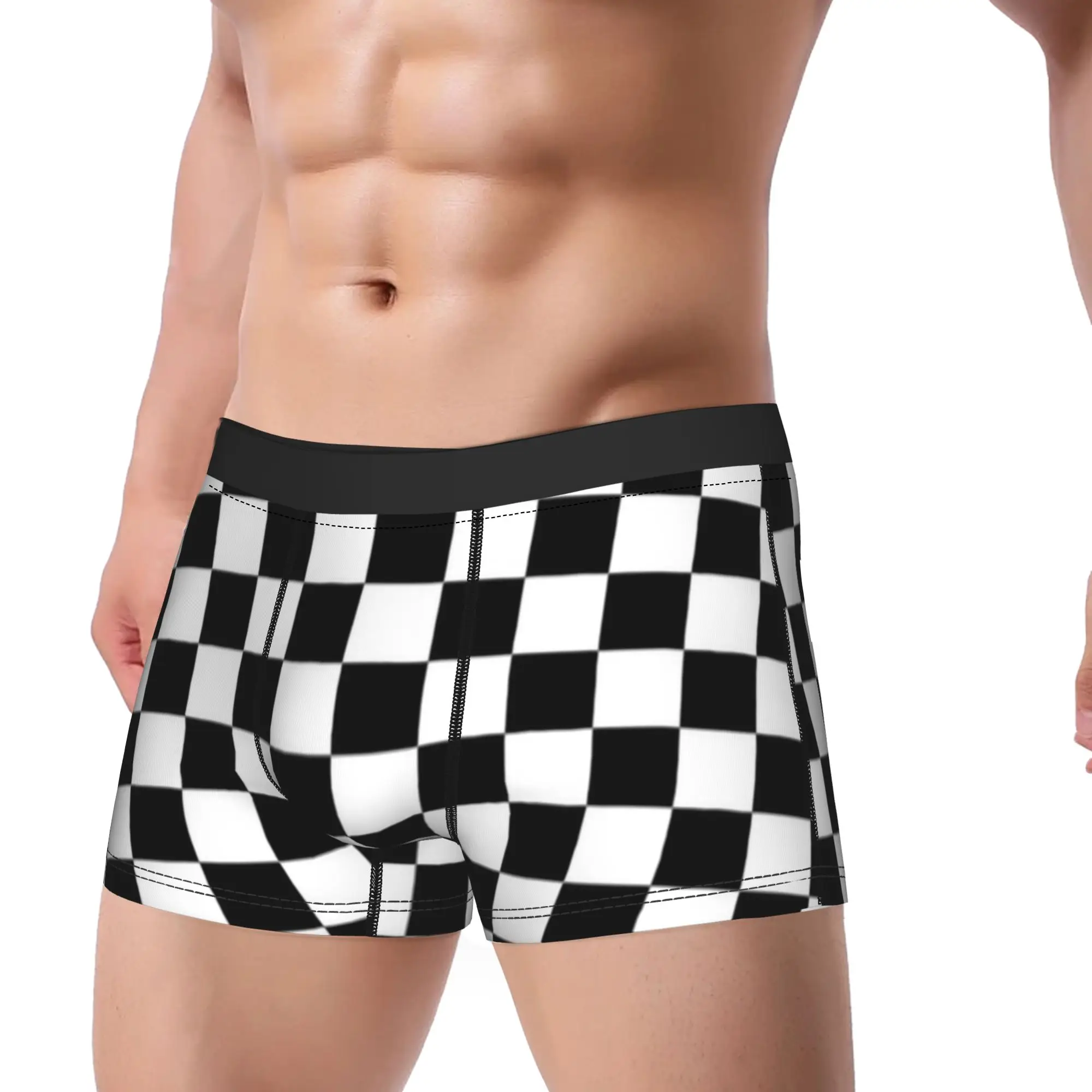 Check Pattern (3) Checkerboard Underpants Breathbale Panties Male Underwear Ventilate Shorts Boxer Briefs