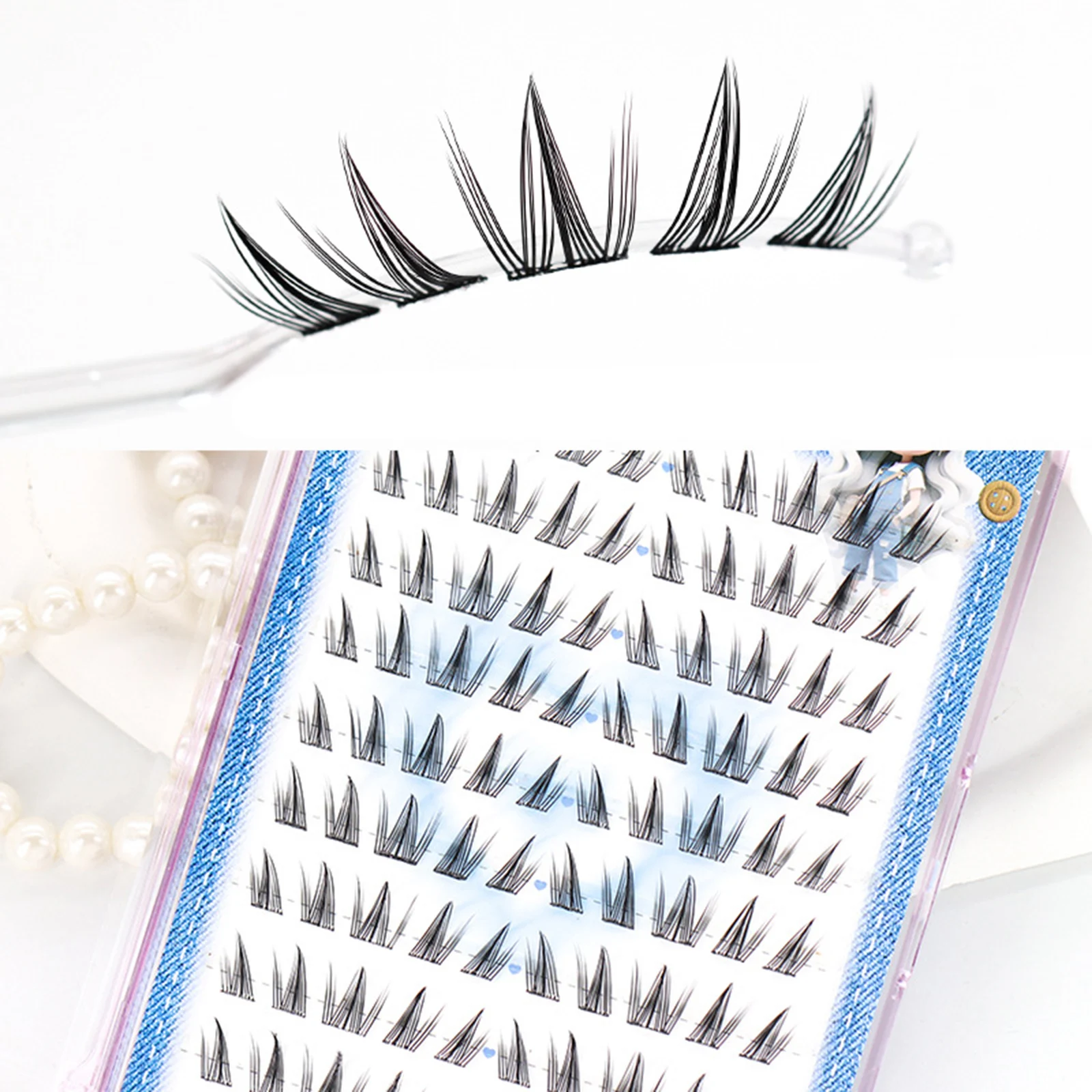 10 行接着剤不使用のつけまつげバタフライスタイル 3D ナチュラル厚いボリュームつけまつげエクステンション毎日のパーティーメイクツール用