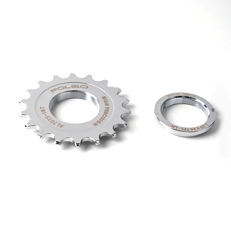 POLSO Chrome Silver Golden Stainless Steel Fixed Gear Cog Fixie Freewheel Track Cycling Flywheel