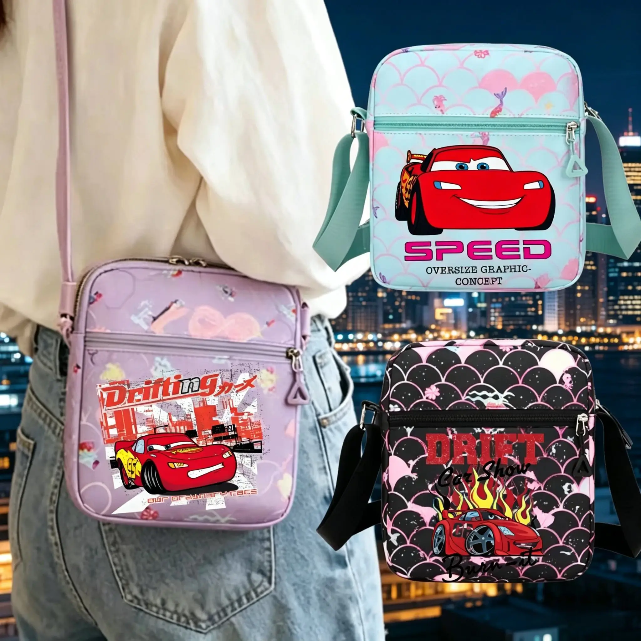 

Lightning McQueenCartoon Print Crossbody BagCartoon Anime Figure Print Boys Summer Summer Athleisure Adjustable Sport Crossbody