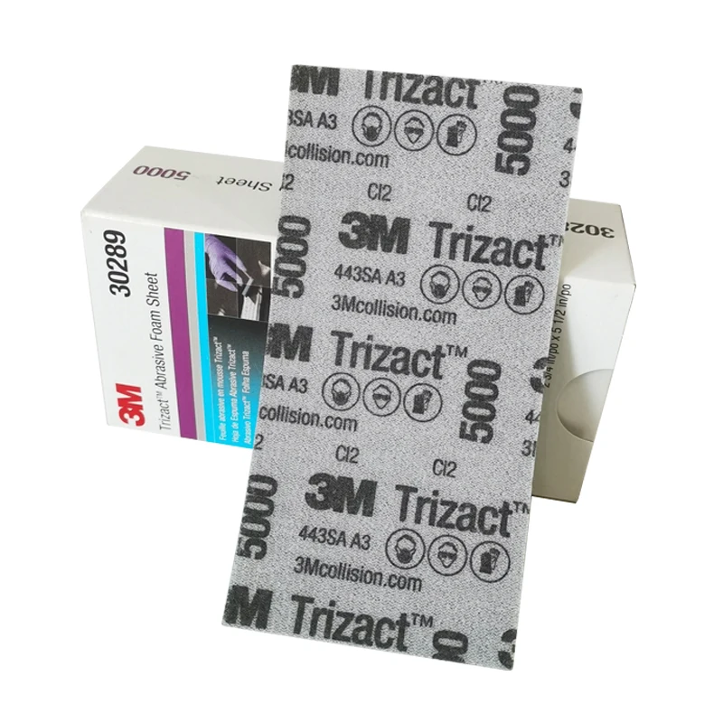 Papel de lija de esponja cuadrada abrasiva de pirámide 3M 30289, 70mm, 140MM, hookkit P3000, P5000grit, disco de espuma, papel de lija para molienda