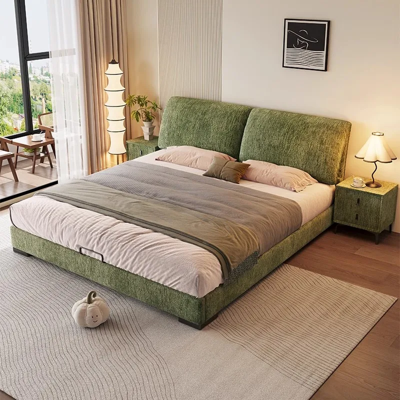 

Multifonction Soft Art Bed Storage Wedding Design Flannelette Bed Simple Modern Testata Letto Matrimoniale House Accessories