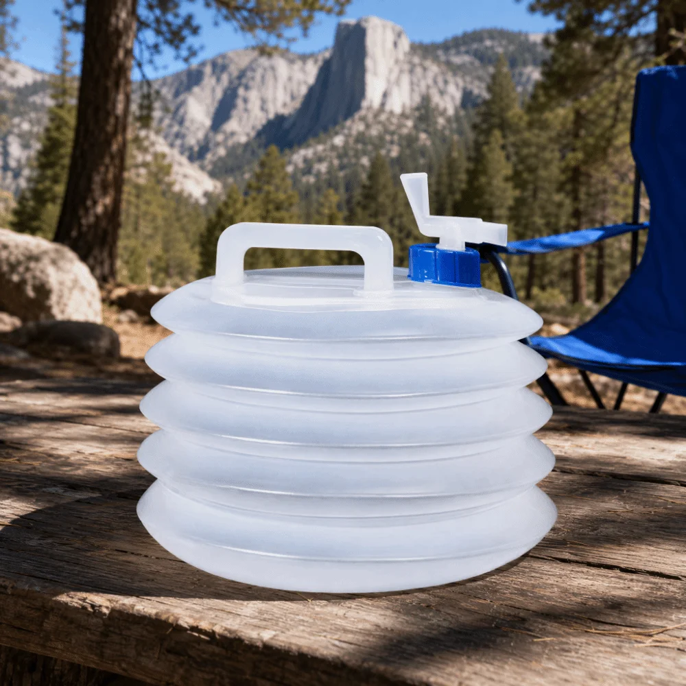 Large Capacity Folding Water Container With Spigot Packable Design Collapsible Water Canteen 5L Bucket Portable Water Storage