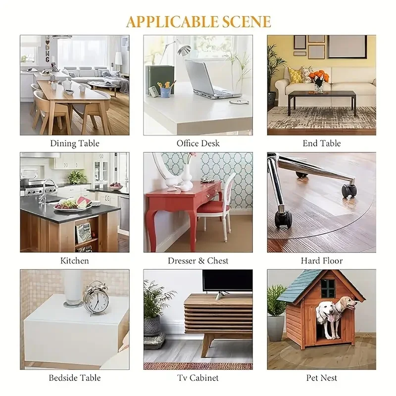 150cm Round PVC Table Protector 0.7mm Clear Frosted Desk Mat Waterproof Oilproof Tablecloth Cover Thick Dining Table Pad Decor