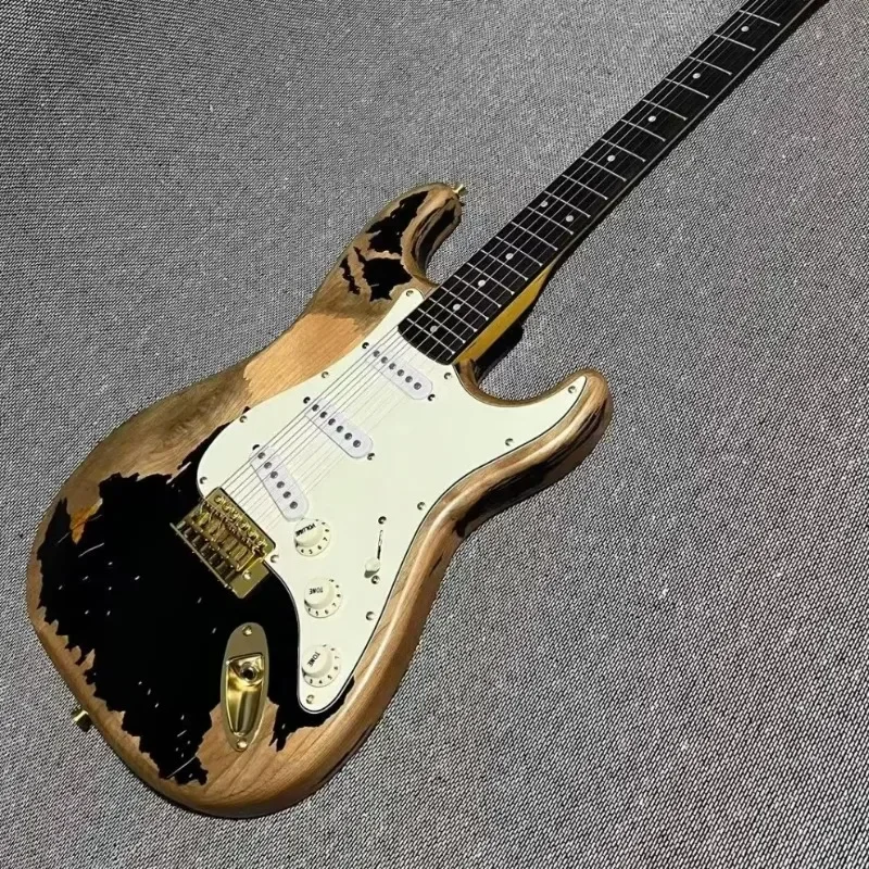 Envío Gratis Guitarra eléctrica ST buen sonido tacto cómodo estilo Retro 21 posiciones de tono cuerpo de aliso diapasón de palisandro